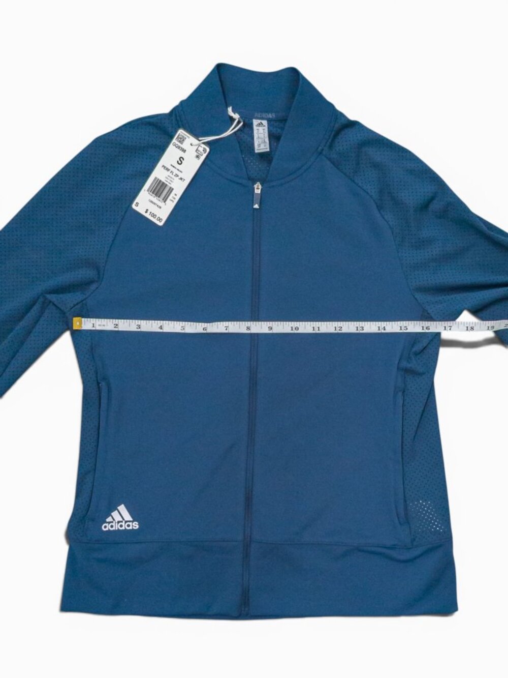 Adidas Crew-Navy Perforated Full-Zip Golf Jacket | NWT Women’s S - Picture 9 of 16